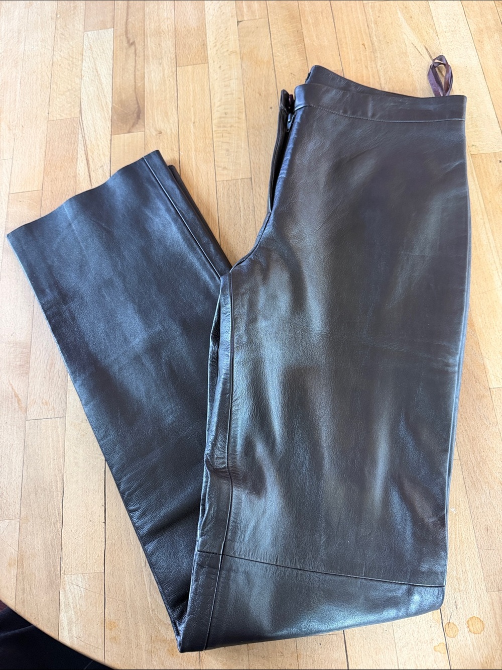 Women’s Brown Leather Jeans - Classic Straight Fit